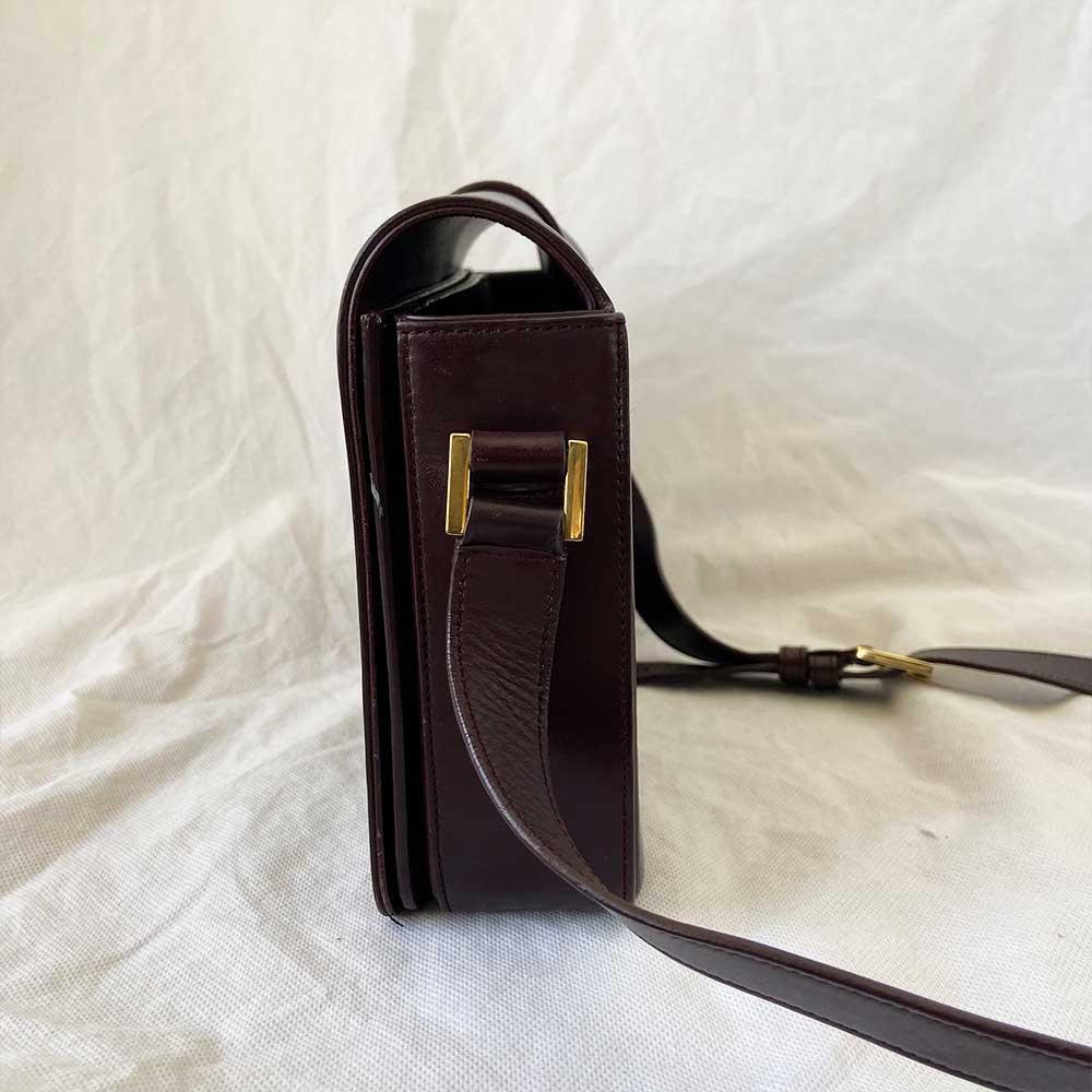 Saint Laurent Burgundy Leather Medium Monogram Université Flap Bag