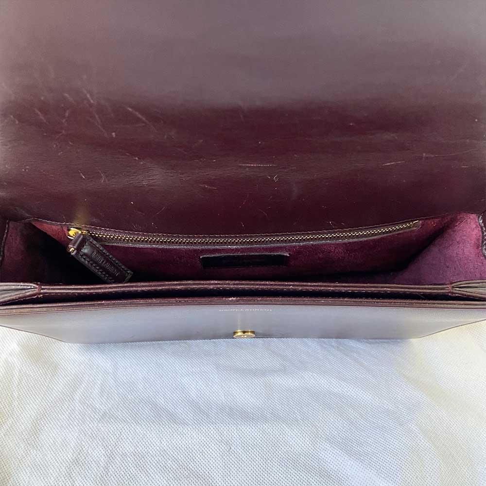 Saint Laurent Burgundy Leather Medium Monogram Université Flap Bag