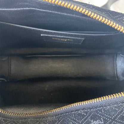 Saint Laurent Monogram Debossed Suede Camera Crossbody Bag