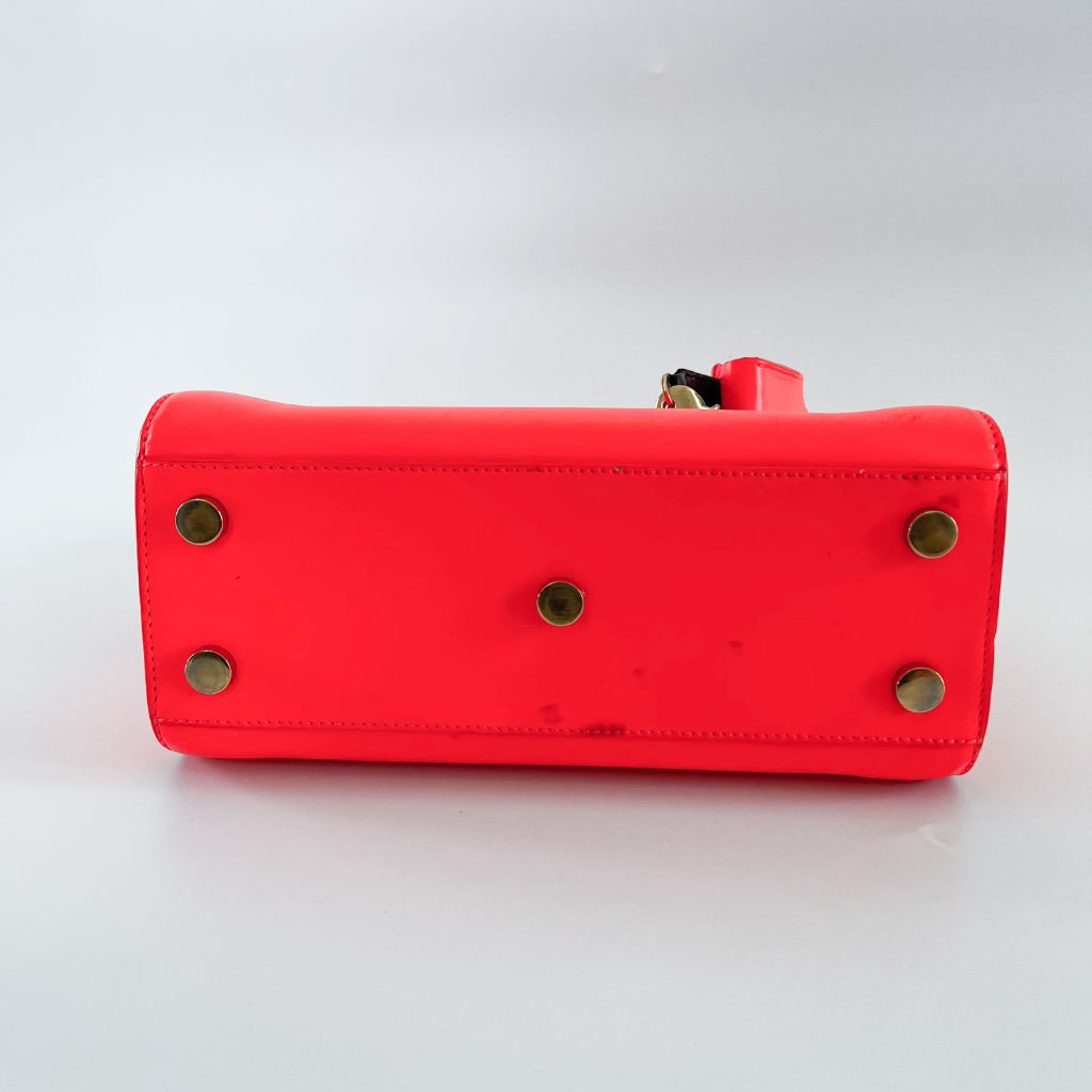 Saint Laurent neon orange nano sac de jour tote bag