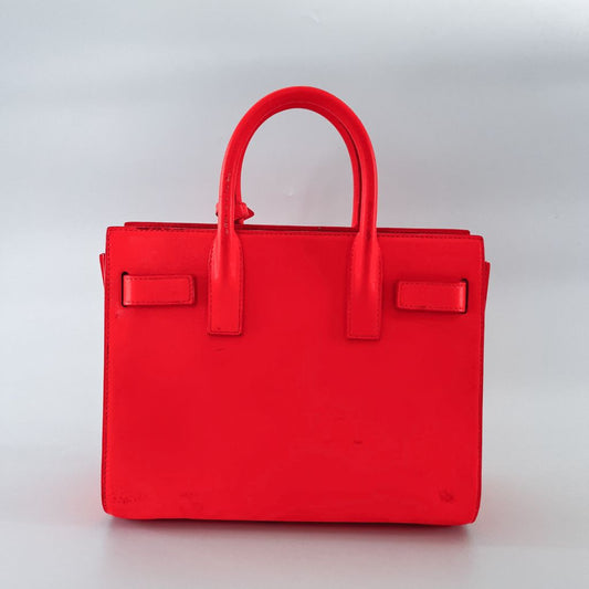 Saint Laurent neon orange nano sac de jour tote bag