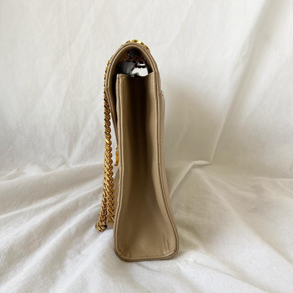 Saint Laurent Nude Matelasse Large Cassandre Flap Bag