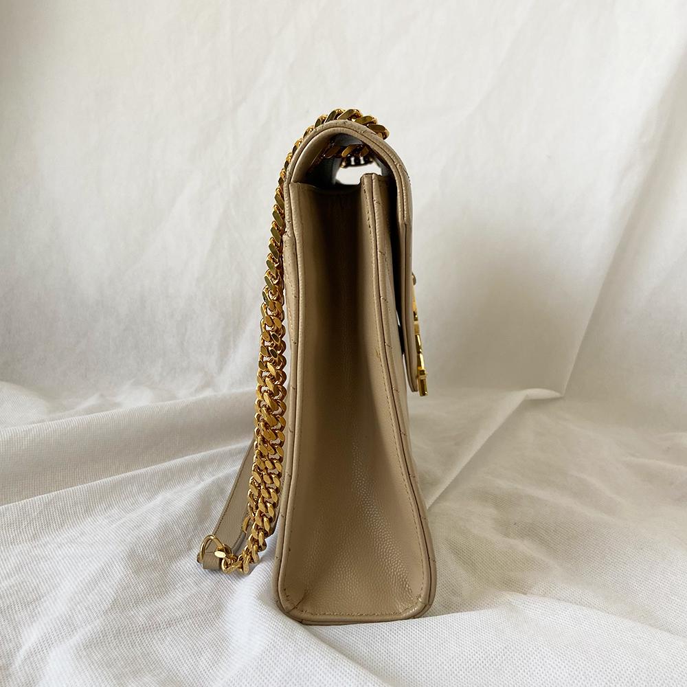Saint Laurent Nude Matelasse Large Cassandre Flap Bag