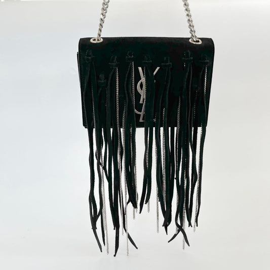 Saint Laurent Paris Black Suede Small Kate Tassel chain fringe Crossbody Bag