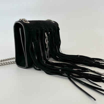 Saint Laurent Paris Black Suede Small Kate Tassel chain fringe Crossbody Bag