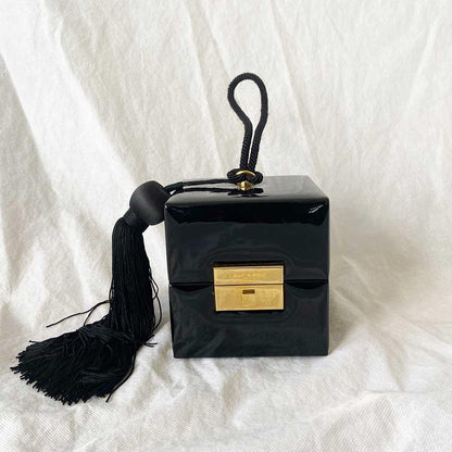 Saint Laurent Patent Jerry Cube Box Clutch