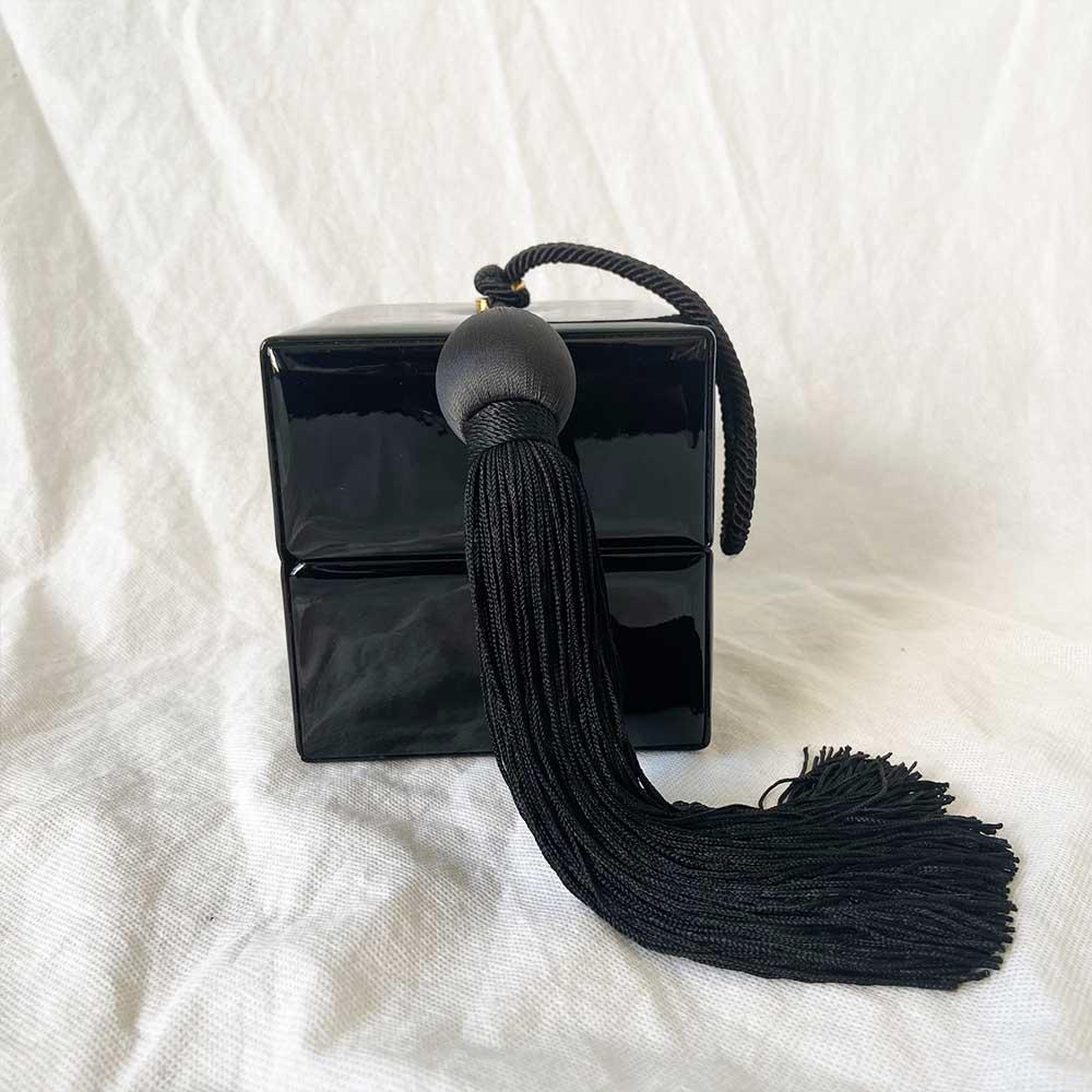 Saint Laurent Patent Jerry Cube Box Clutch