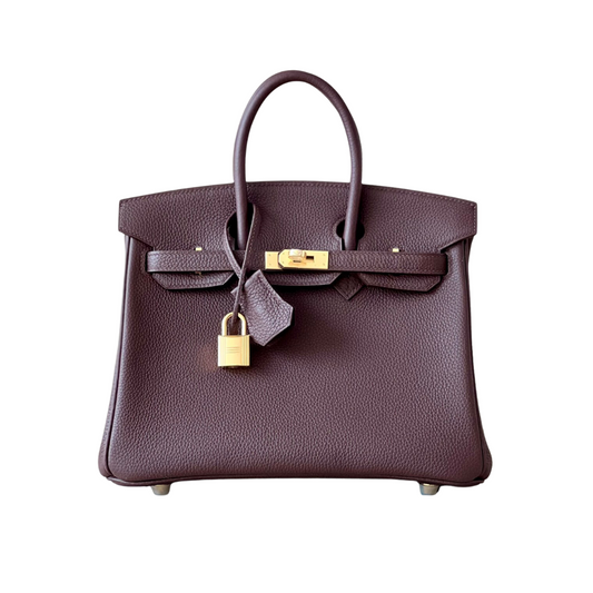 H BIRKIN 25 TOGO CHOCOLATE GOLD HARDWARE 25CM
