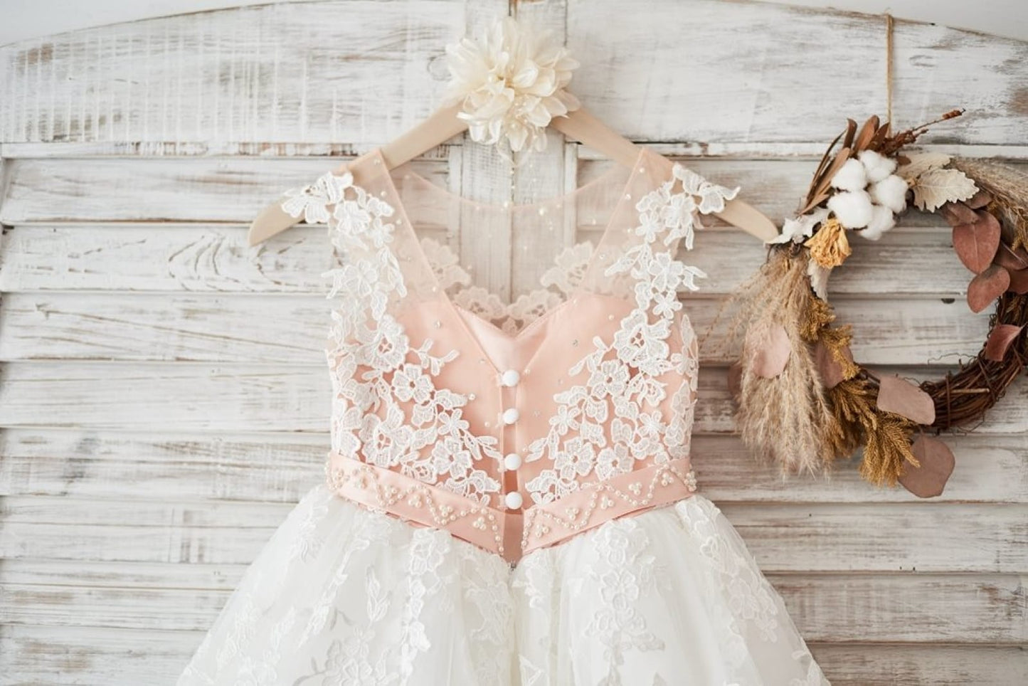 Cap Sleeves Ivory Lace Tulle Hi Low Wedding Party Flower Girl Dress Beading Waist