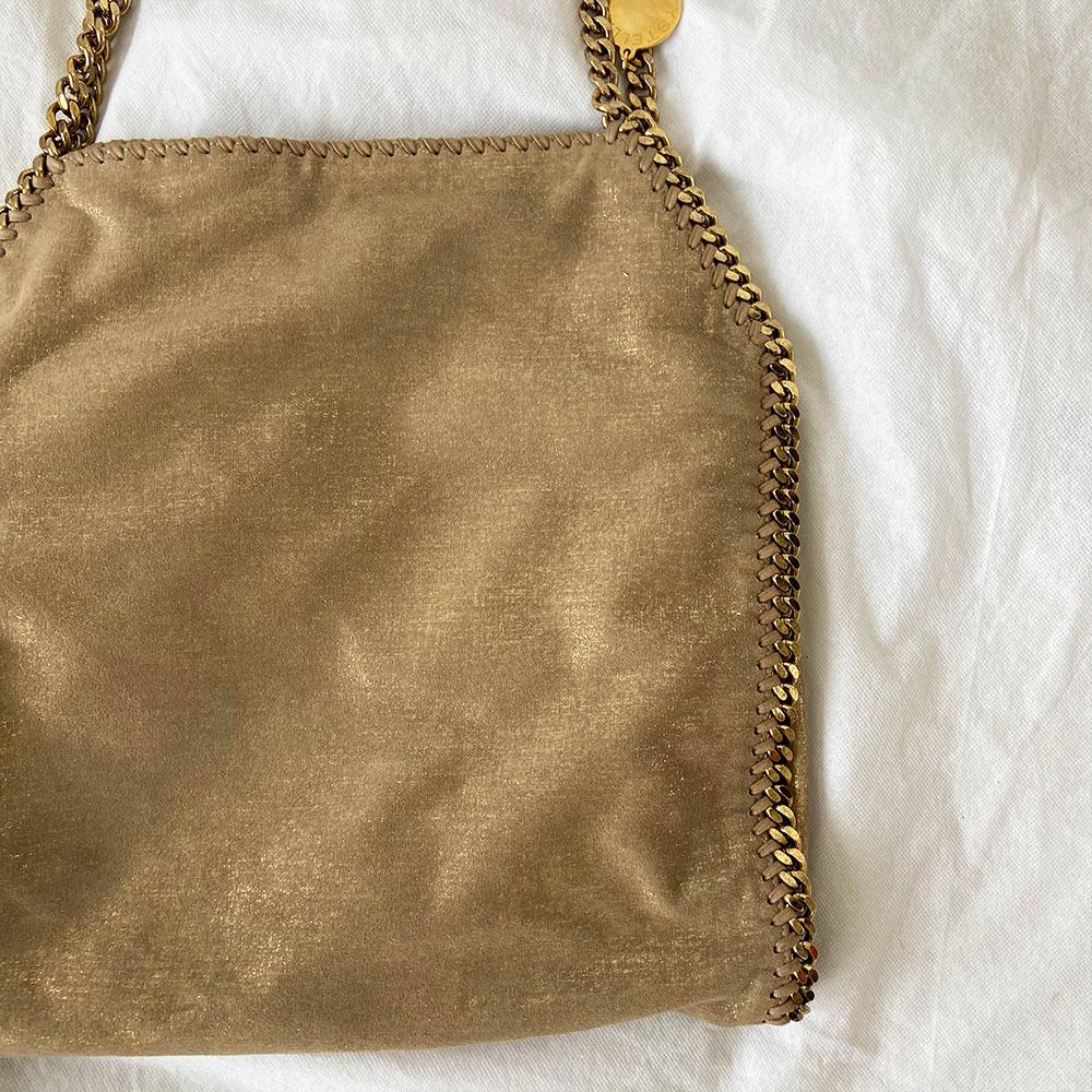 Stella McCartney Gold Shaggy Deer Faux-Leather Falabella Big Tote Bag