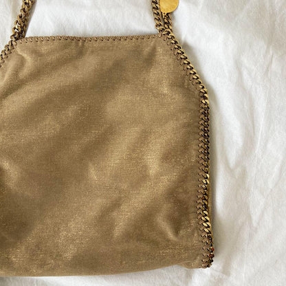 Stella McCartney Gold Shaggy Deer Faux-Leather Falabella Big Tote Bag