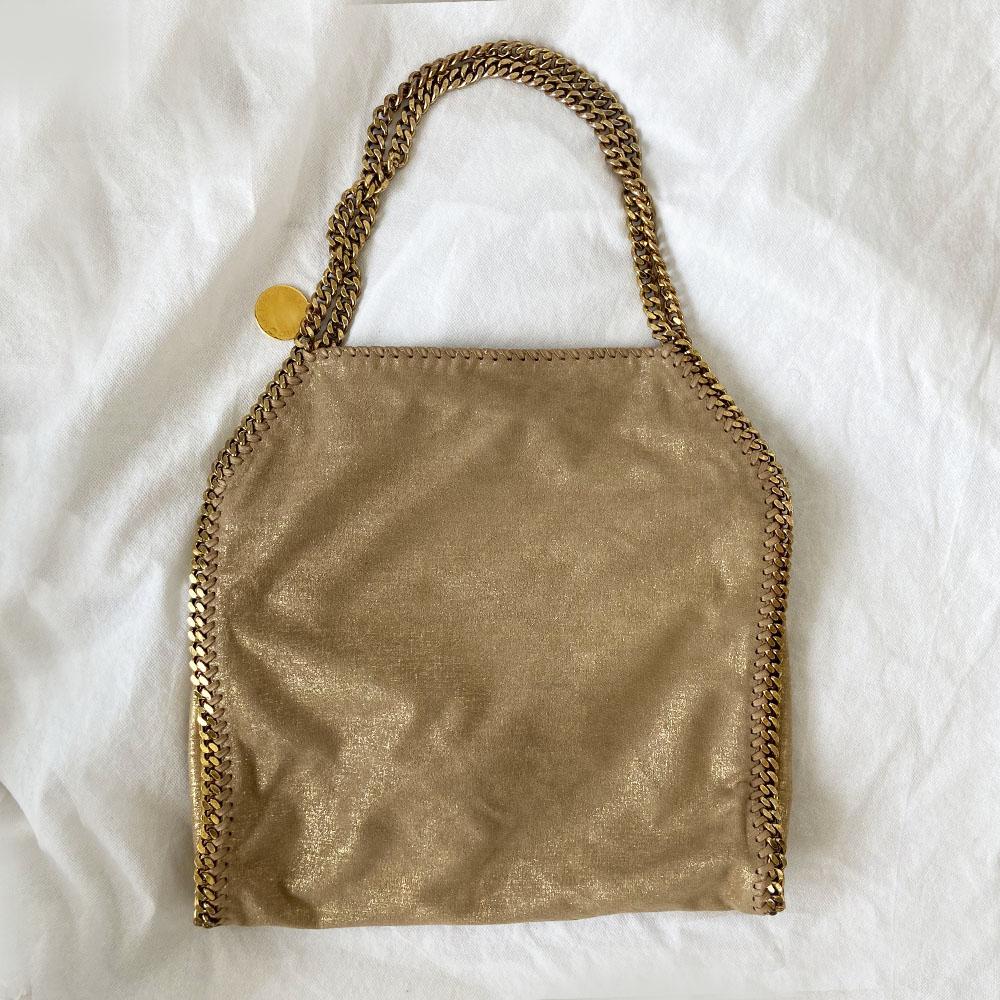 Stella McCartney Gold Shaggy Deer Faux-Leather Falabella Big Tote Bag