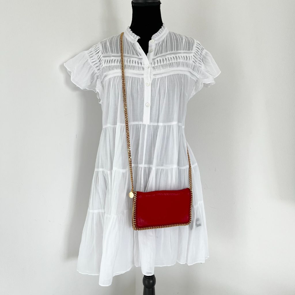 Stella McCartney Red Falabella Small Red Flap Bag