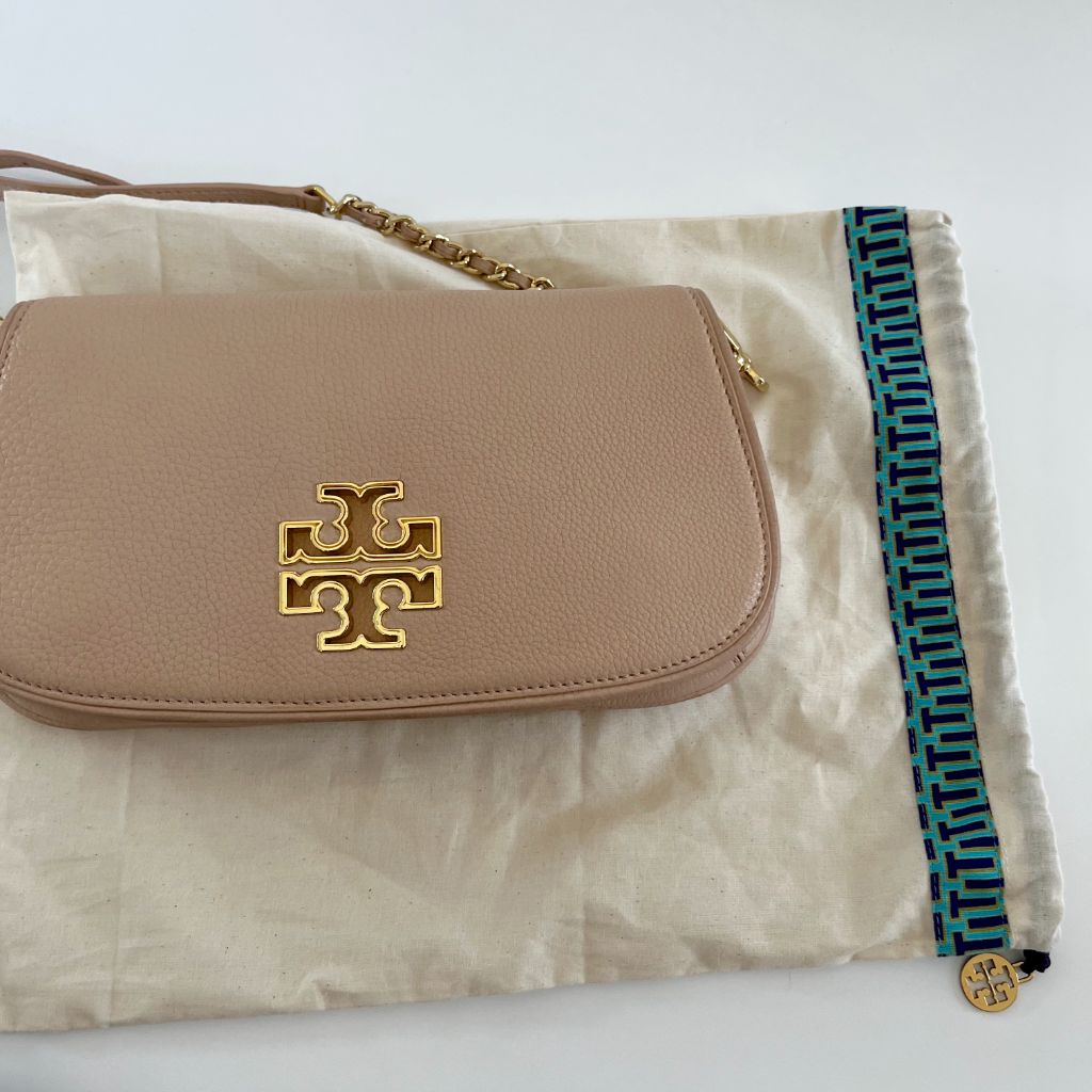 Tory Burch Beige Crossbody Flap Bag