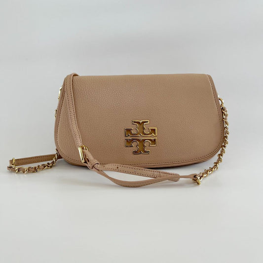 Tory Burch Beige Crossbody Flap Bag