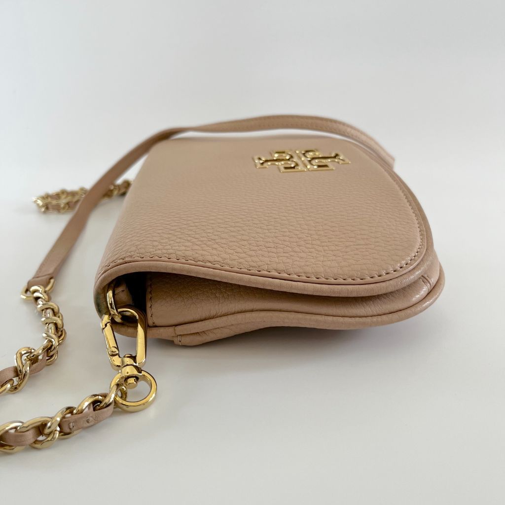 Tory Burch Beige Crossbody Flap Bag