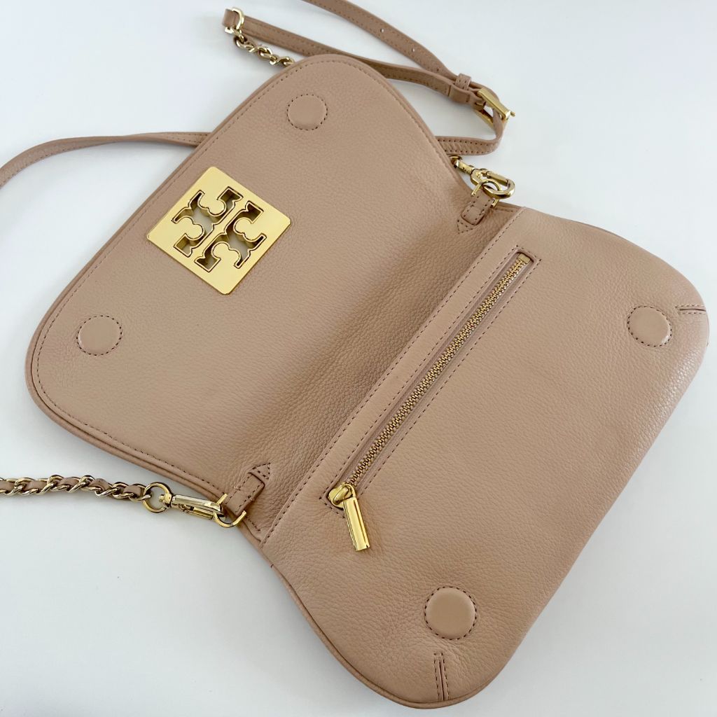 Tory Burch Beige Crossbody Flap Bag