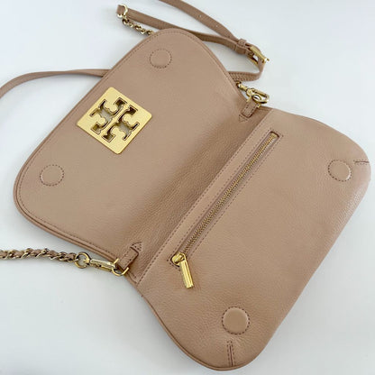 Tory Burch Beige Crossbody Flap Bag