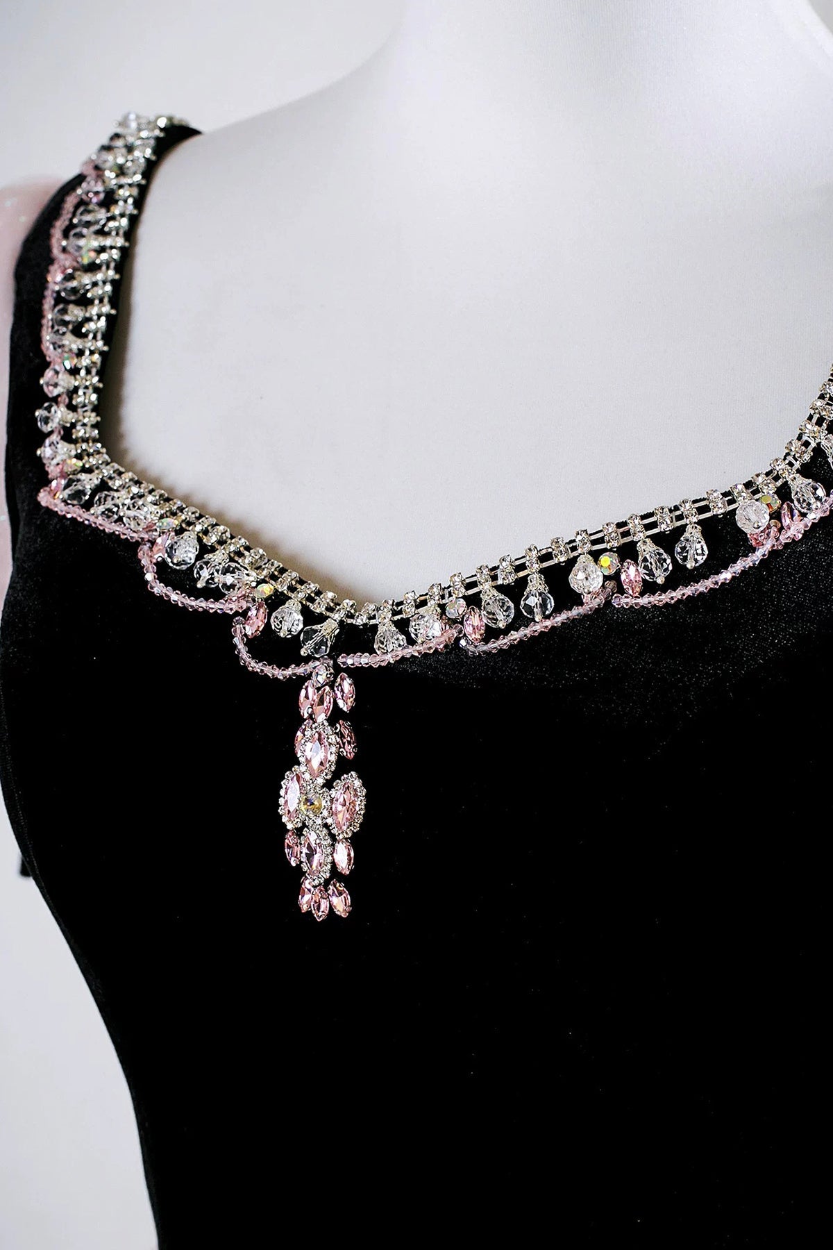 Black Velvet and Pink Tulle Long Prom Dress, A-Line Short Sleeve Party Dress