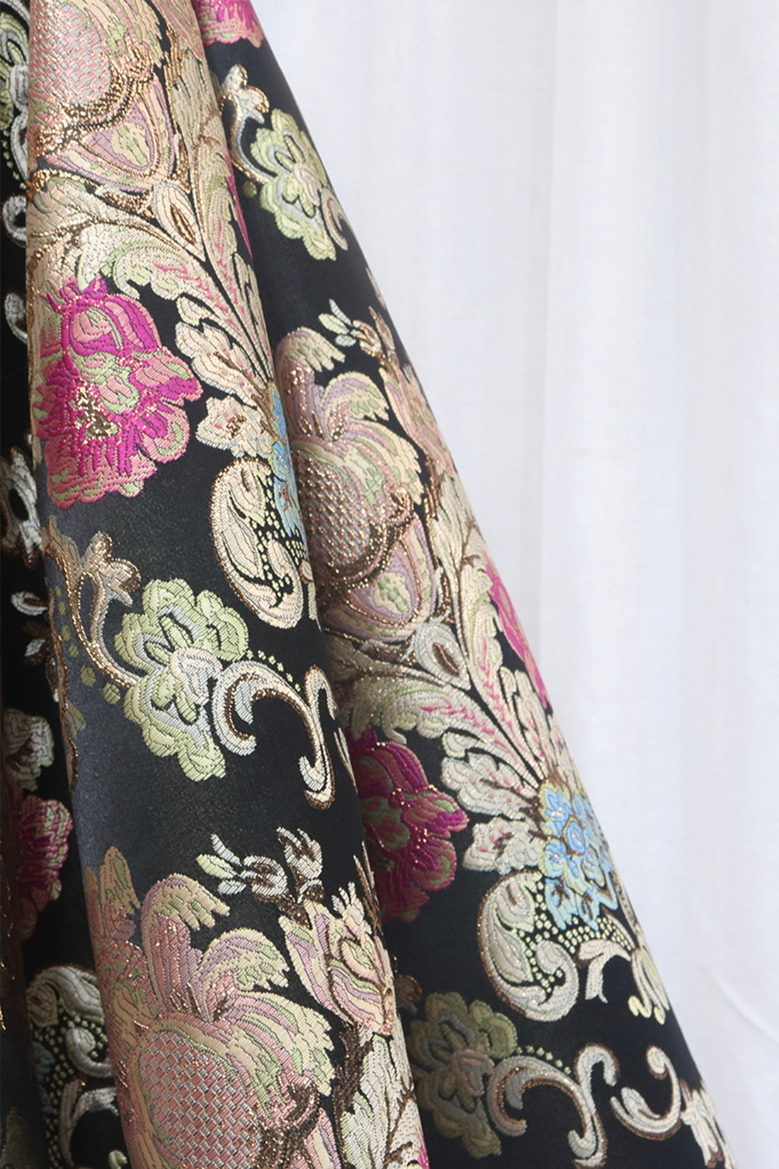 Unique Floral Floor Length Prom Dress, A-Line Black Evening Dress