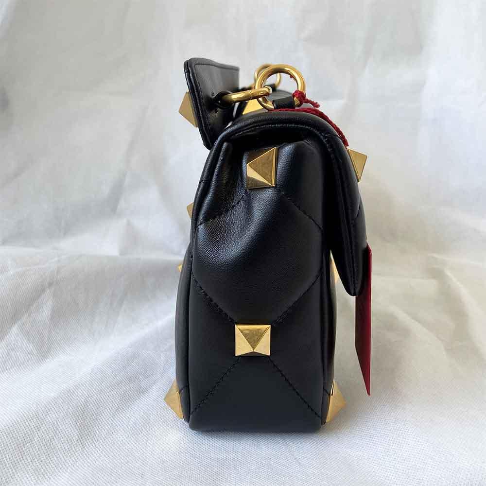 Valentino black leather Roman Stud shoulder bag