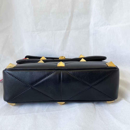 Valentino black leather Roman Stud shoulder bag
