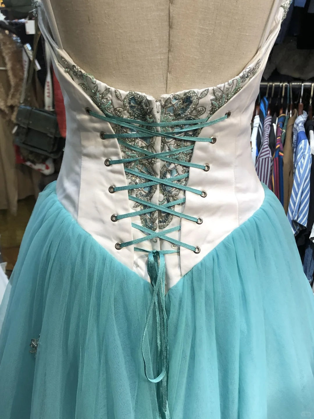 Blue exquisite elegant long tulle evening dress birthday party dress prom dress gh4281