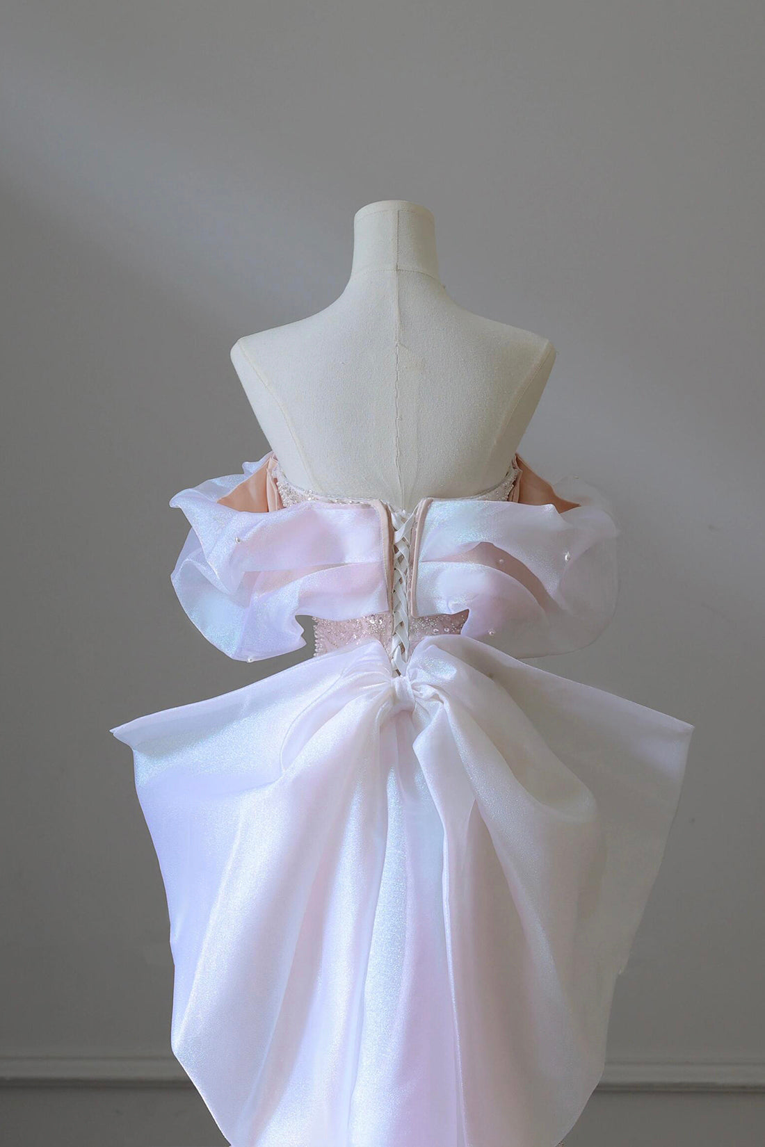 Pink Sequins Strapless Pearls Party Dress, Beautiful Pink A-Line Evening Dress