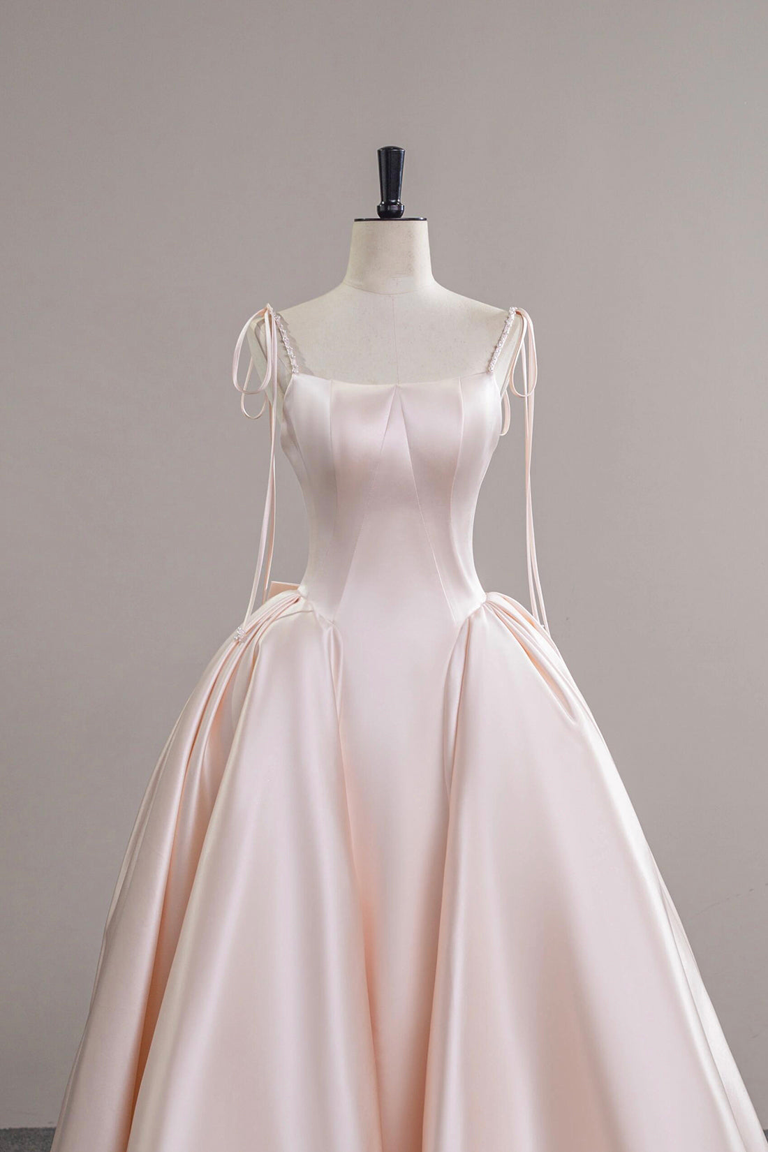 Pink Spaghetti Strap Satin Long Prom Dress, Beautiful A-Line Evening Party Dress