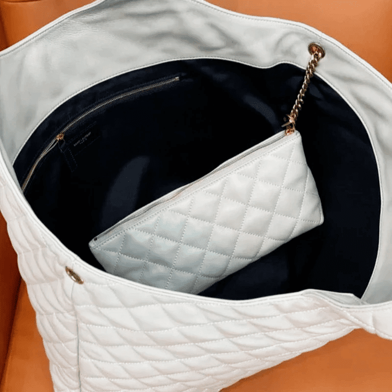 Saint Laurent ICARE maxi shopping bag in quilted nubuck suede