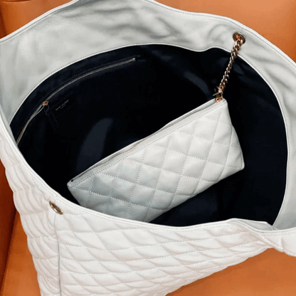 Saint Laurent ICARE maxi shopping bag in quilted nubuck suede