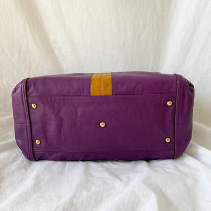 Yves Saint Laurent Purple Leather Lucky Chyc Bowler Bag