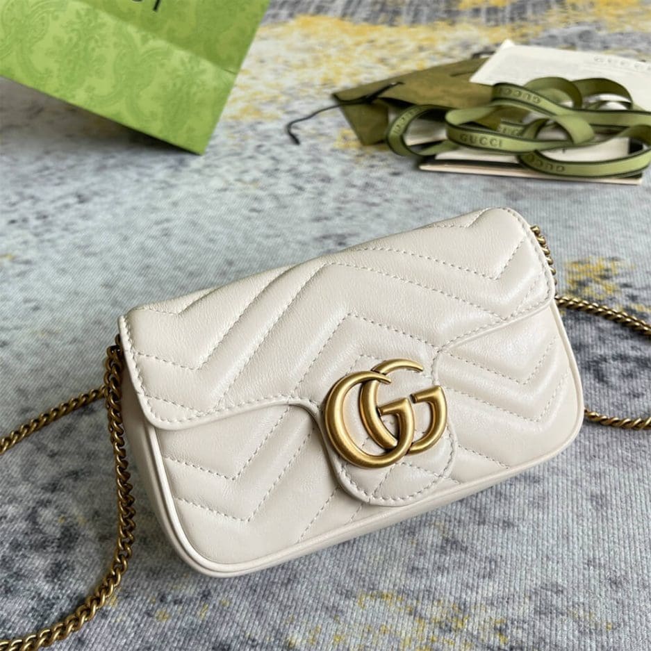 GUCCI Marmont matelasse leather super mini bag